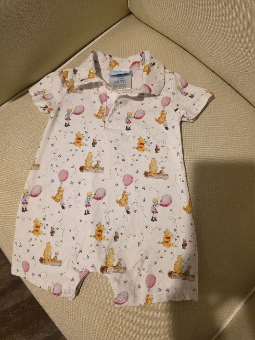 Classic Whimsy Pooh Bear Romper